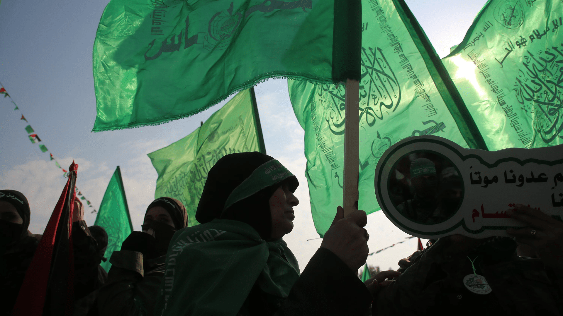 Supporters of the Islamist movement, Hamas.