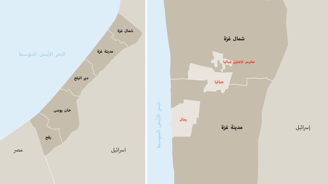 A map of Israel and Palestine